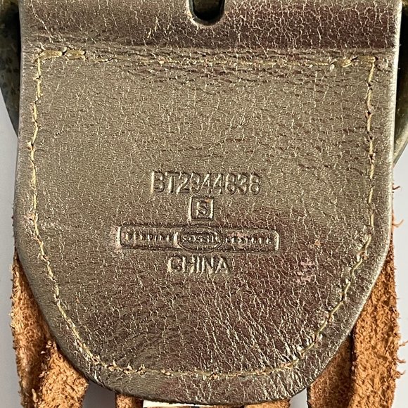 Fossil Wide Woven Braided Silver Gold Leather Belt - Picture 8 of 8